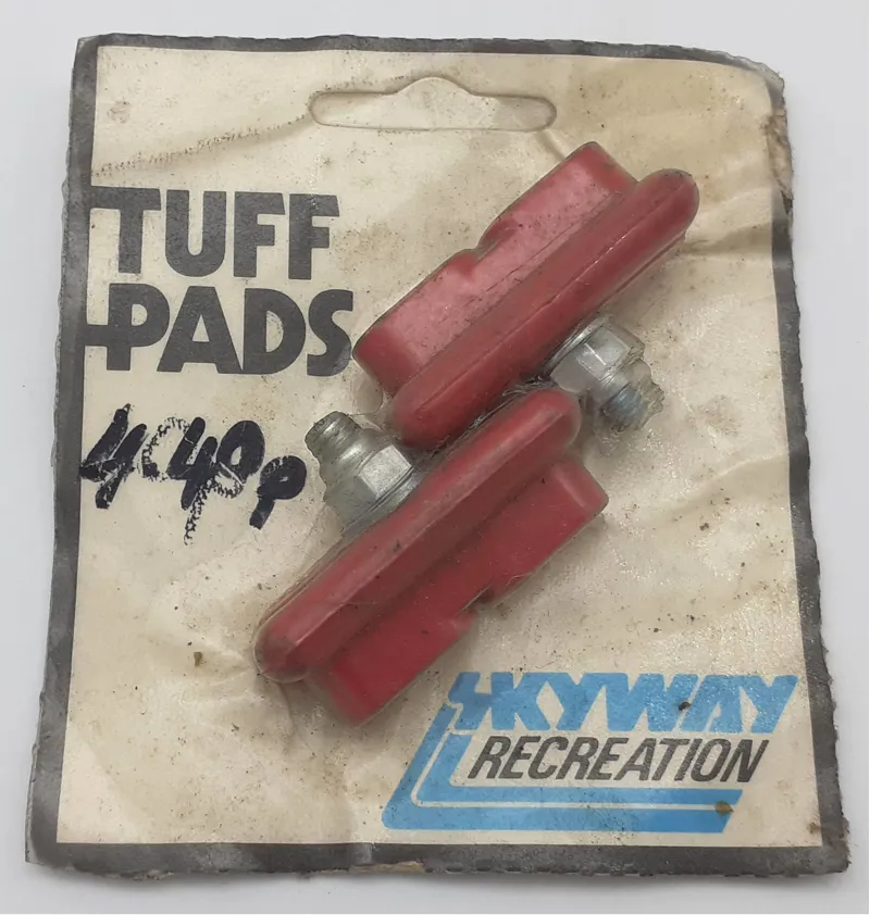 Skyway Tuff Brake Pads Original in Red 1980s NOS-1